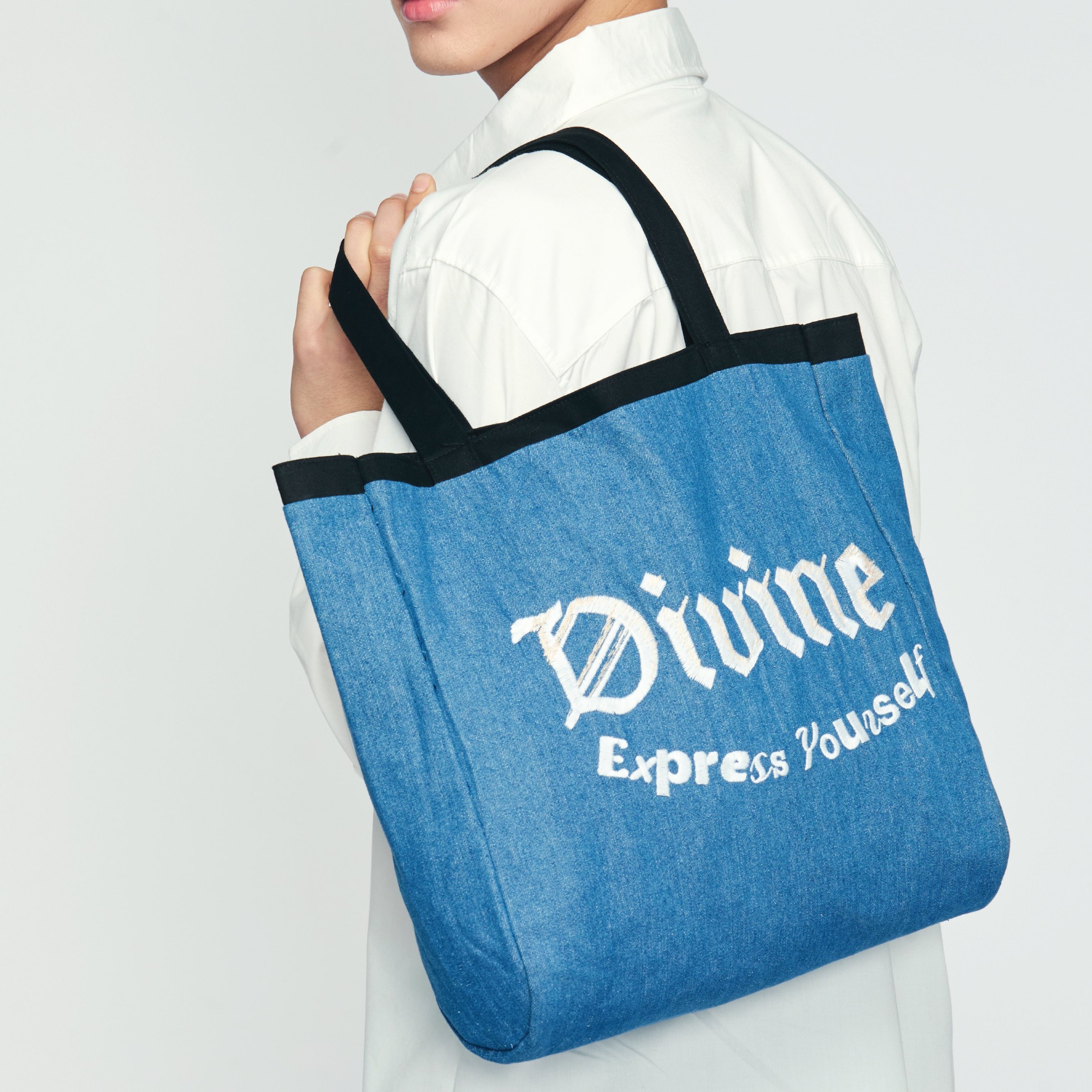 EXPRESS YOURSELF TOTE BAG (BLACK & DENIM)