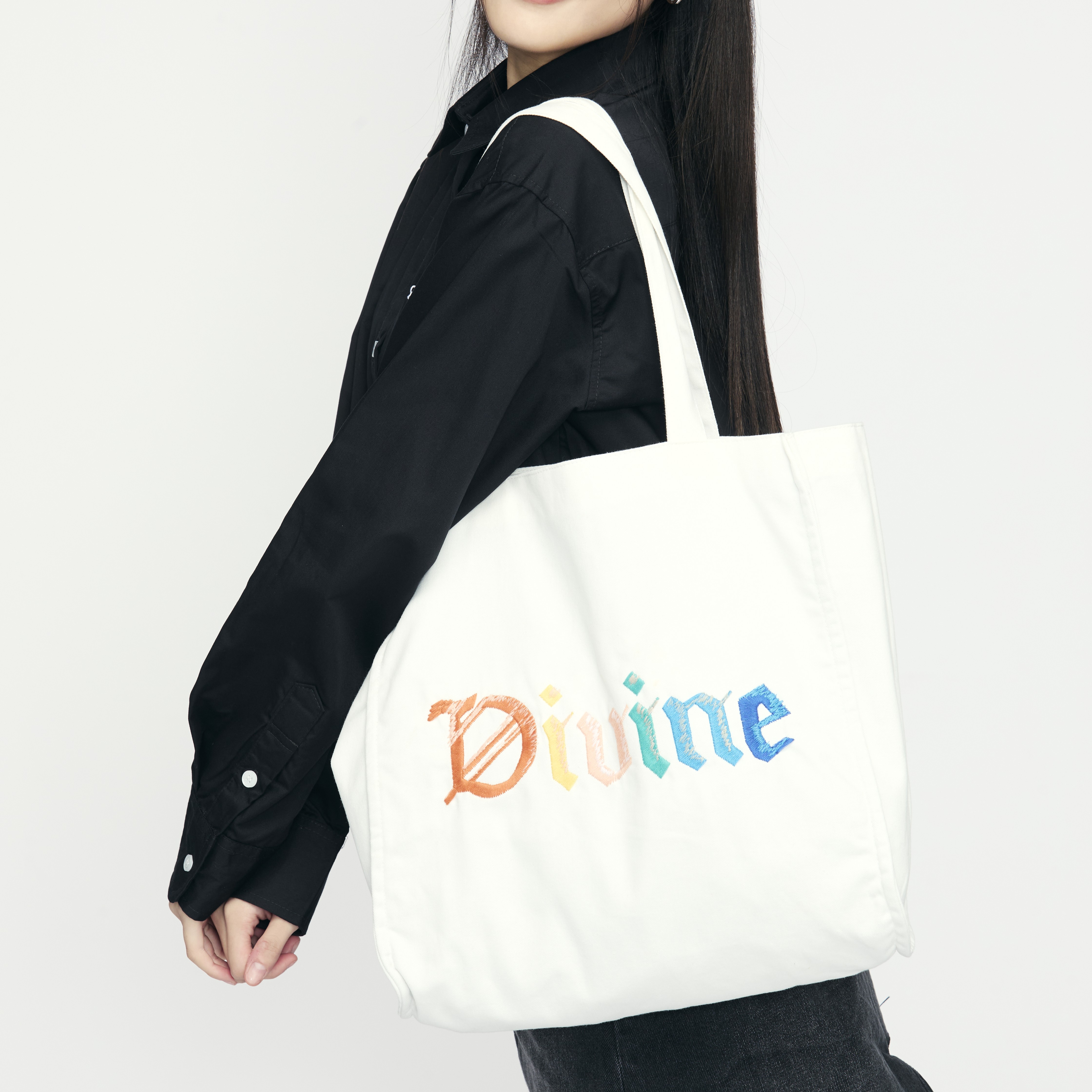 EXPRESS YOURSELF TOTE BAG (WHITE & DENIM)