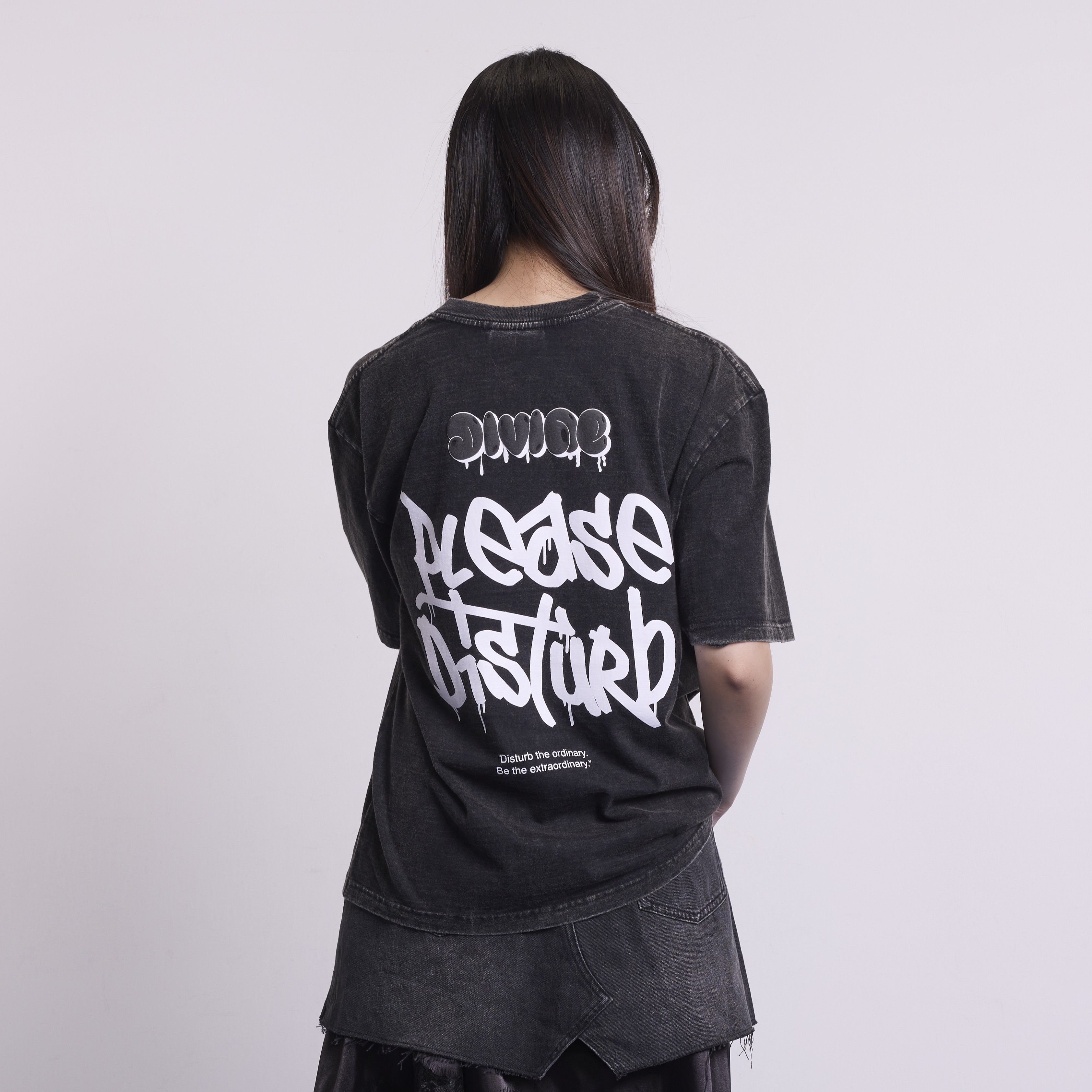 PLEASE DISTURB OVERSIZED TEE (FADE BLACK)