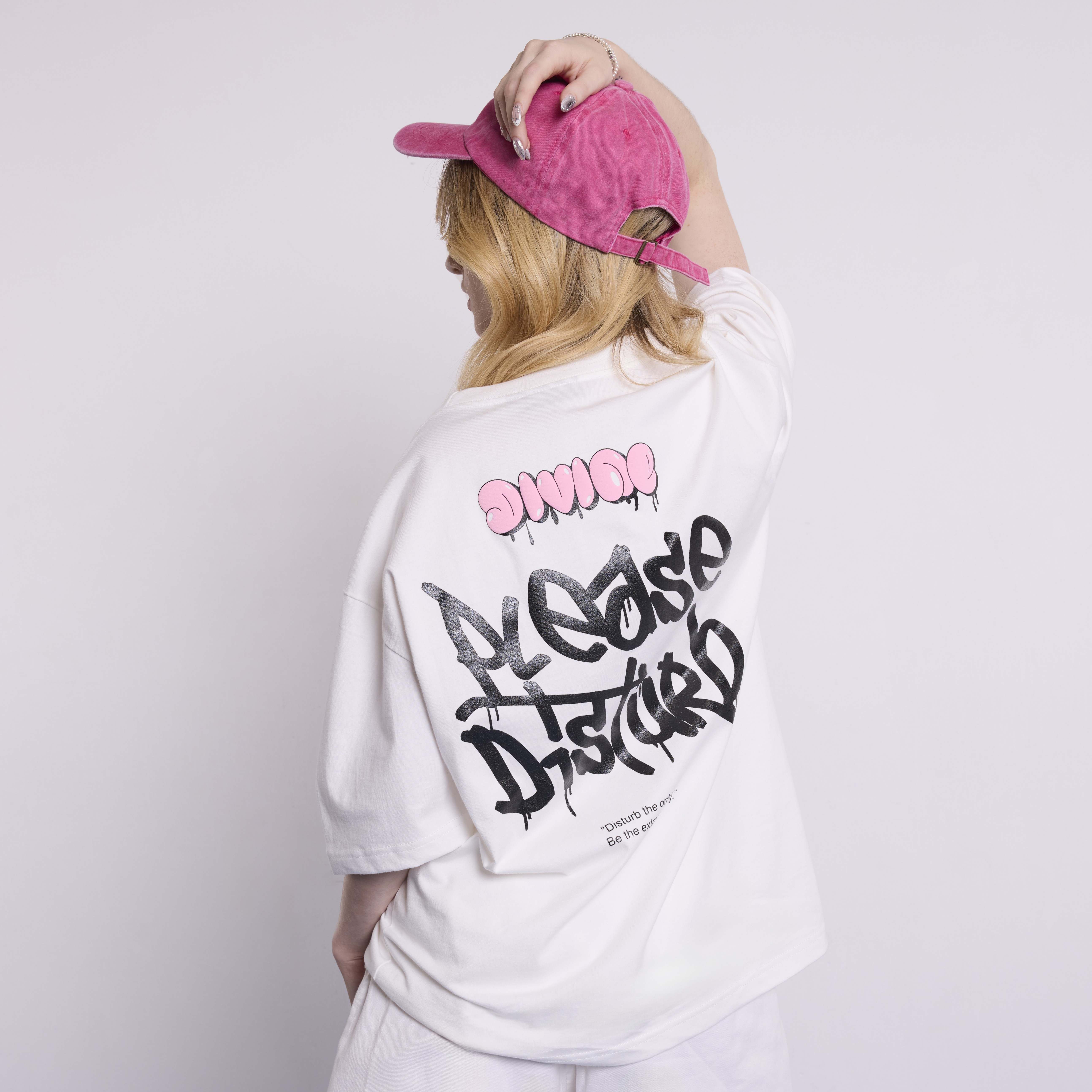 PLEASE DISTURB OVERSIZED TEE (OFF WHITE)