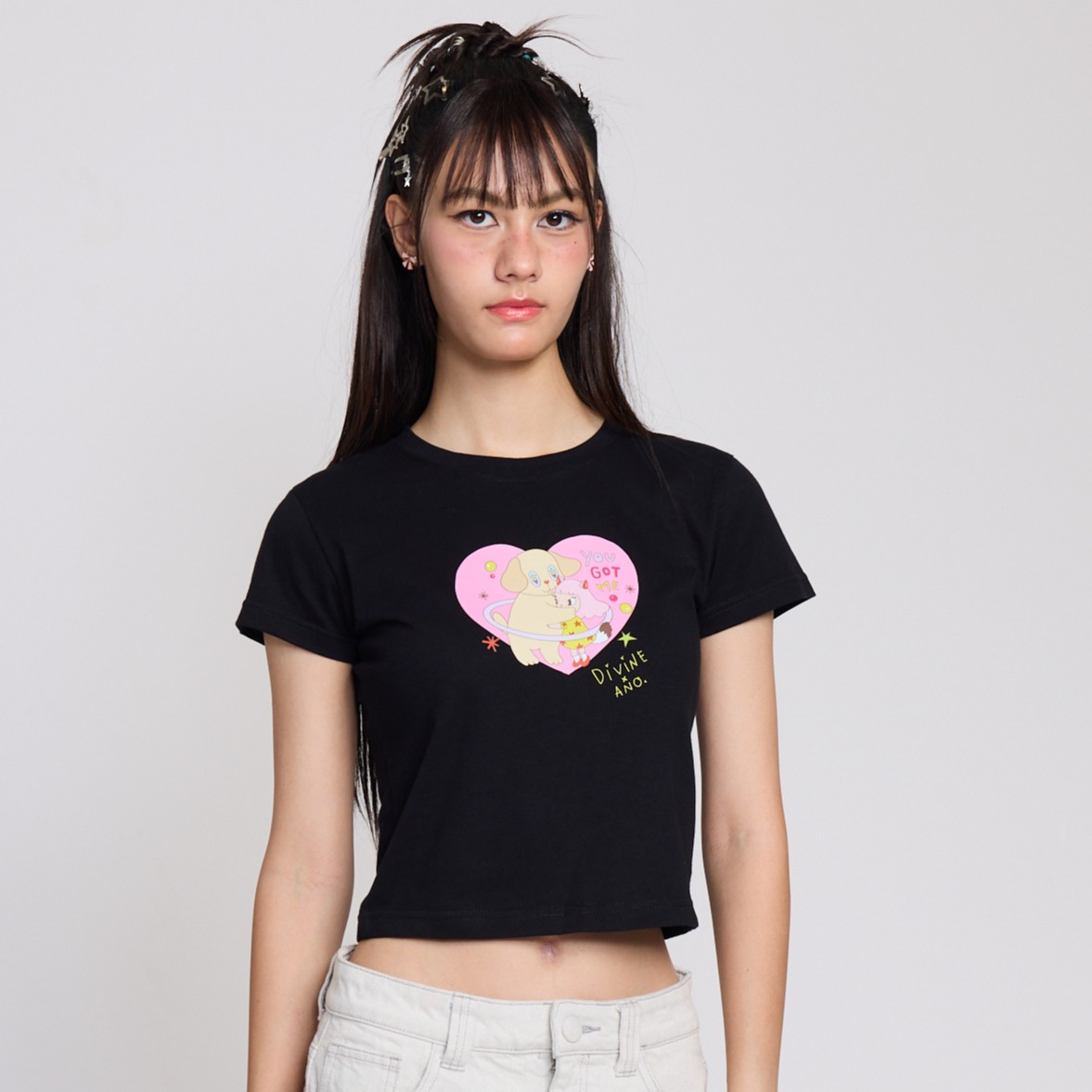 DIVINExANO BABY TEE (BLACK)